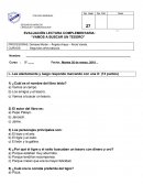 EVALUACIÓN LECTURA COMPLEMENTARIA: “VAMOS A BUSCAR UN TESORO”