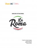 ANÁLISIS SITUACIONAL. Taller Profesional de Campaña La Roma Ristorante