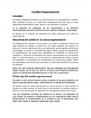 Cambio organizacional. Naturaleza del cambio en la cultura organizacional