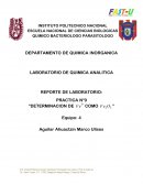 REPORTE DE LABORATORIO: PRACTICA N°9 “DETERMINACION DE COMO ”