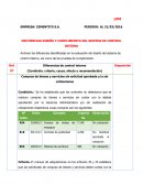 DEFCIENCIAS DISEÑO Y CUMPLIMIENTO DEL SISTEMA DE CONTROL INTERNO