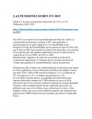 Economia española. LAS PENSIONES SUBEN EN 2019