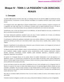 TEMA 1: LA POSESIÓN Y LOS DERECHOS REALES