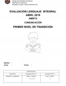 EVALUACIÓN LENGUAJE INTEGRAL