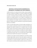 EFECTO DE LA ACTUAL POLITICA ECONOMICA EN EL CRECIMIENTO Y DESARROLLO DEL PIB EN VENEZUELA