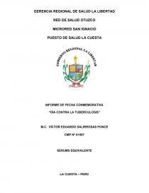 INFORME DE FECHA CONMEMORATIVA “DÍA CONTRA LA TUBERCULOSIS”. Página 1