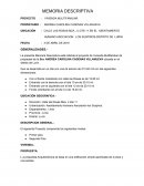 MEMORIA DESCRIPTIVA. PROYECTO : VIVIENDA MULTIFAMILIAR.