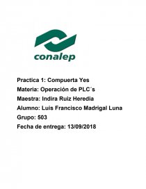 Practica 1 Operacion de PLC. Página 1
