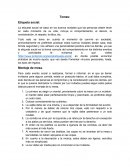 La etiqueta social. Montaje de mesa