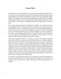 Ensayo Marx. Página 1