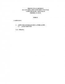 PROYECTO ACADEMICO ALCANTARILLADO SANITARIO Y PLUVIAL COMUNIDAD DE CARACOLLO. Página 1