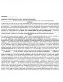 MEMORIAL DE VISTA EN INCONSTITUCIONALIDAD