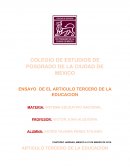 ARTICULO TERCERO DE LA EDUCACION