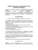 CONTRATO PRIVADO DE COMPRAVENTA CON GARANTÍA APAREJADA