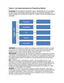 Tarea 1: Las repercusiones de la Filosofía en México. Página 1
