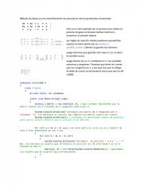 Método de Gauss es una transformación de acuerdo en otros equivalentes escalonado. Página 1