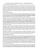 Teoría de Interacción Calidad en el Servicio - Capacidad de Servicio