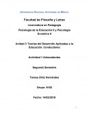 Teorías del Desarrollo Aplicadas a la Educación. Conductismo