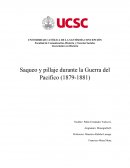 Saqueo y pillaje durante la Guerra del Pacifico (1879-1881)