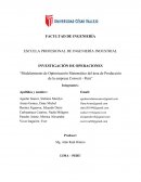 Modelamiento de optimización matemático del área de producción de la empresa Convert - Perú