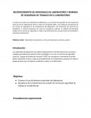 RECONOCIMIENTO DE MATERIALES DE LABORATORIO Y NORMAS DE SEGURIDAD DE TRABAJO EN EL LABORATORIO