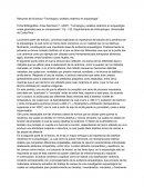 Resumen de la lectura “Tecnología y análisis cerámico en arqueología”