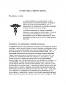 INFORME SOBRE LA MEDICINA MODERNA
