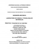 PRÁCTICA 1 Densidad de los materiales