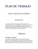 Plan de trabajo TEMA: VIOLENCIA DE GÉNERO