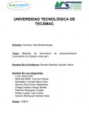 Métodos de suministros de almacenamiento (Laboratorio de biología molecular)