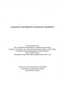 ¿SOCIEDAD DE LA INFORMACIÓN O SOCIEDAD DEL CONOCIMIENTO?