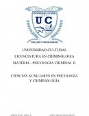 CIENCIAS AUXILIARES DE LA CRIMINOLOGIA