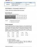 Trabajo: Ejercicios Variables Bidimensionales
