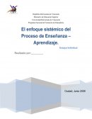 El enfoque sistémico del proceso de Enseñanza – Aprendizaje.