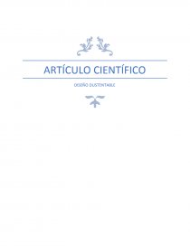 ARTÍCULO CIENTÍFICO DISEÑO SUSTENTABLE. Página 1