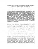 COLOMBIA EN LA OCDE, UNA OPORTUNIDAD PARA GENERAR POLITICAS ACERTADAS DE DESARROLLO