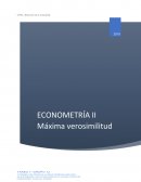 Análisis entorno. Tarea 1. Máxima Verosimilitud