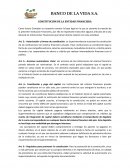 BANCO DE LA VIDA S.A. CONSTITUCIÓN DE LA ENTIDAD FINANCIERA