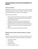 Informes Especiales Y Servicios De Contabilidad Y De Revisión