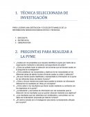 PREGUNTAS PARA REALIZAR A LA PYME