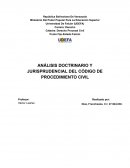 ANÁLISIS DOCTRINARIO Y JURISPRUDENCIAL DEL CÓDIGO DE PROCEDIMIENTO CIVIL