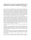 Globalización de la economía: Una pequeña reflexión sobre la importancia del concepto para la administración de empresas.