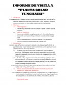 INFORME DE VISITA A “PLANTA SOLAR YUNCHARA”