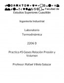 Practica #5 Gases Relación Presión y Volumen