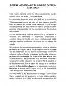 RESEÑA HISTORICA DE EL COLEGIO OCTAVIO DAZA DAZA