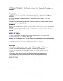 ACTIVIDAD DE ANÁLISIS: “Un Estudio curricular de la Educación Tecnológica en Argentina “