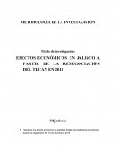 EFECTOS ECONÓMICOS EN JALISCO A PARTIR DE LA RENEGOCIACIÓN DEL TLCAN EN 2018