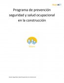 Programa de prevención seguridad y salud ocupacional en la construcción