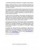 Consentimiento Informado de Participación en Investigación de tesis pregrado