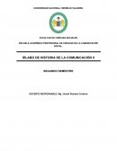 SÍLABO DE HISTORIA DE LA COMUNICACIÓN